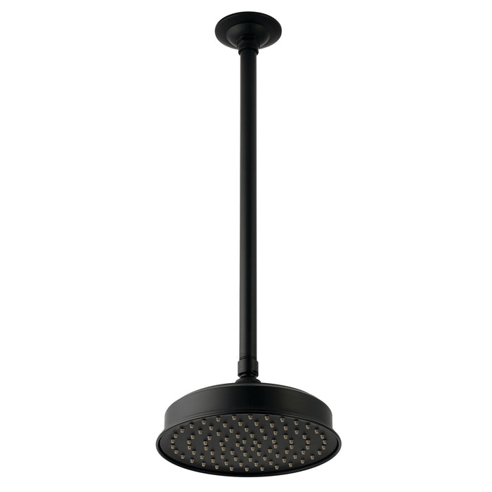 Kingston Trimscape K324K20 8-Inch Round Brass Shower Head with 17-Inch Ceiling Mounted Shower Arm, Matte Black