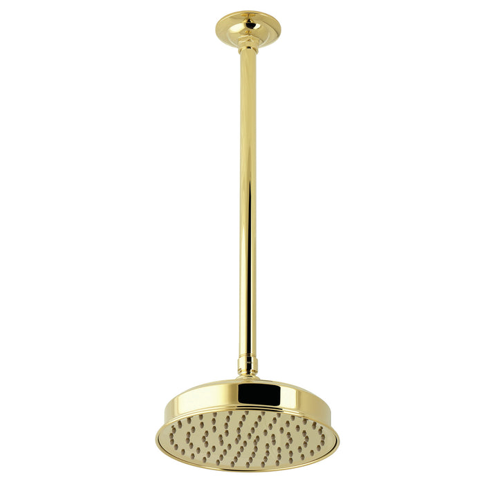 Kingston Trimscape K324K22 8-Inch Round Brass Shower Head with 17-Inch Ceiling Mounted Shower Arm, Polished Brass