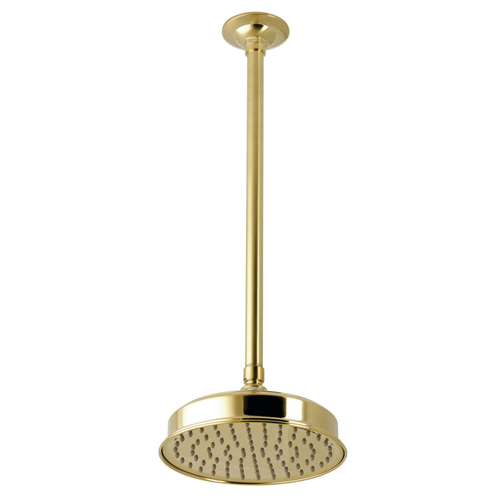 Kingston Trimscape K324K27 8-Inch Round Brass Shower Head with 17-Inch Ceiling Mounted Shower Arm, Brushed Brass