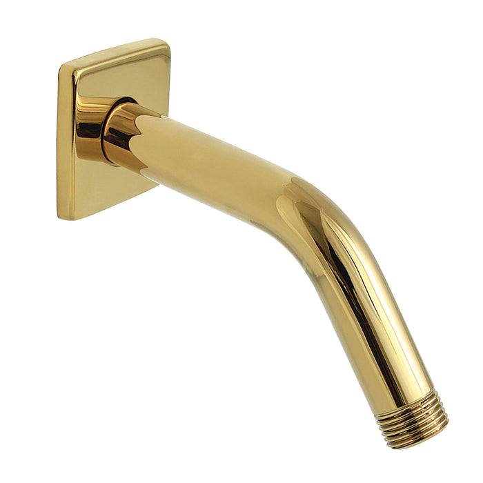 Kingston Claremont K412K2 7-Inch Shower Arm with Square Flange, Polished Brass