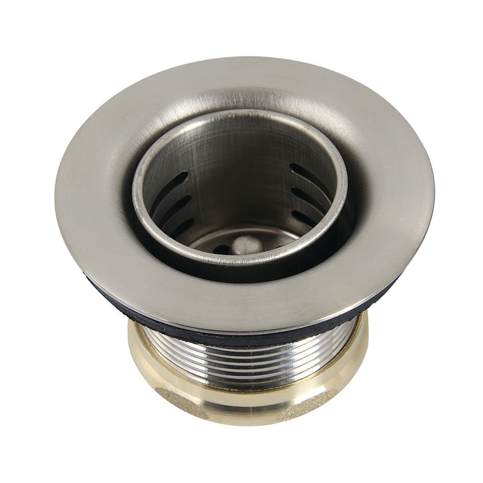 Towne 30-Inch Cast Iron Wall Mount Single Bowl Kitchen Sink with Wall-Mount Bridge Kitchen Faucet and Basket Strainer, Brushed Nickel