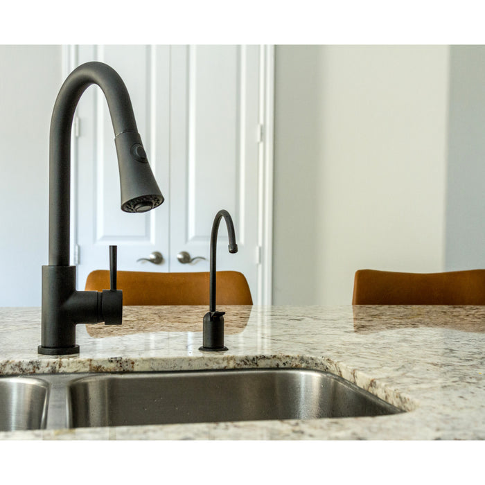 Kingston Tulare K6190 - Americana Single-Handle 1-Hole Deck Mount Water Filtration Faucet, Matte Black