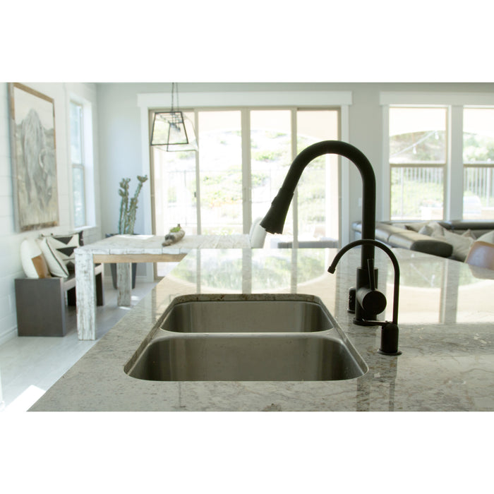 Kingston Tulare K6190 - Americana Single-Handle 1-Hole Deck Mount Water Filtration Faucet, Matte Black