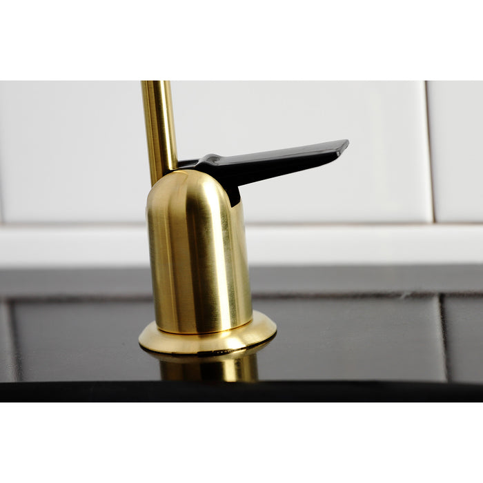 Kingston Tulare K6197 - Americana Single-Handle 1-Hole Deck Mount Water Filtration Faucet, Brushed Brass