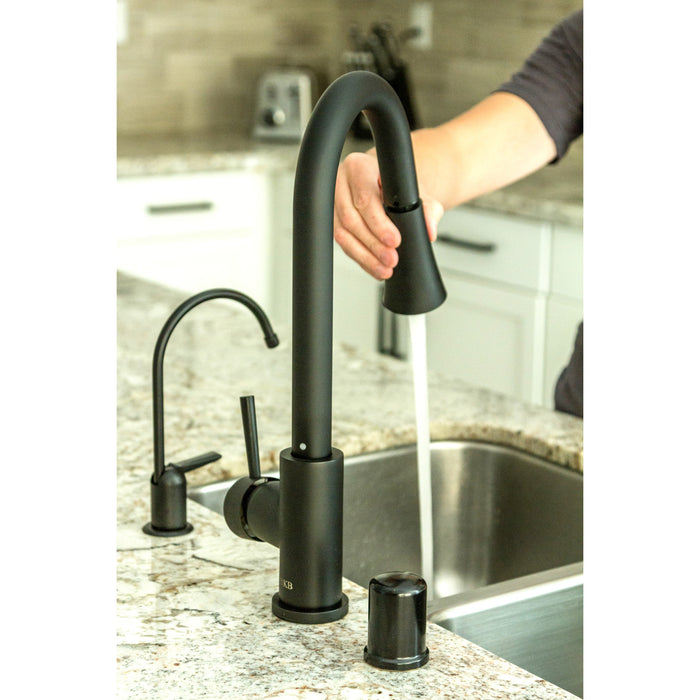 Kingston Trimscape K811MB Dishwasher Air Gap with Brass Cover, Matte Black
