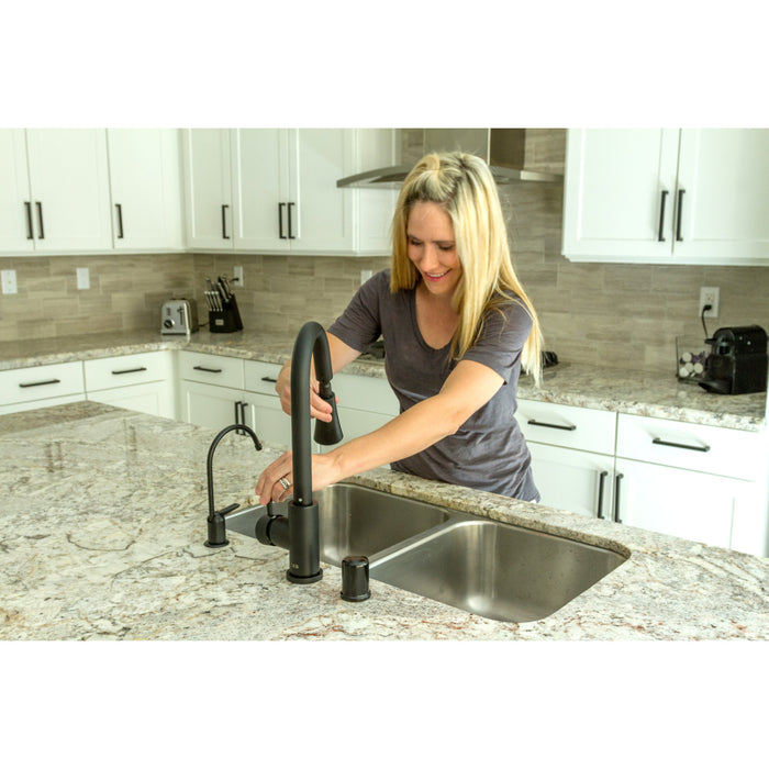 Kingston Trimscape K811MB Dishwasher Air Gap with Brass Cover, Matte Black
