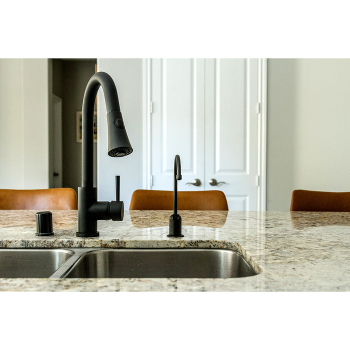 Kingston Trimscape K811MB Dishwasher Air Gap with Brass Cover, Matte Black