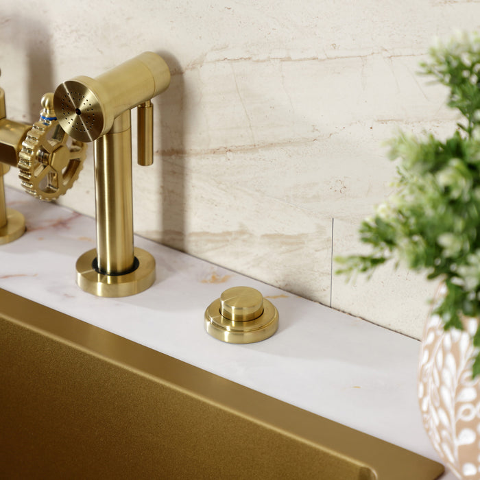 Kingston Heirloom KA217 - Trimscape Garbage Disposal Air Switch Button, Brushed Brass