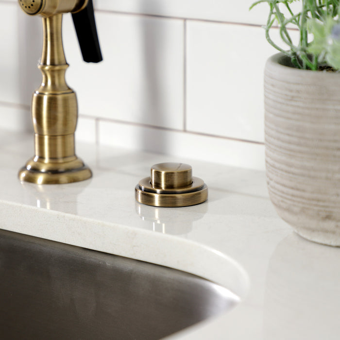 Kingston Heirloom KA21AB - Trimscape Garbage Disposal Air Switch Button, Antique Brass