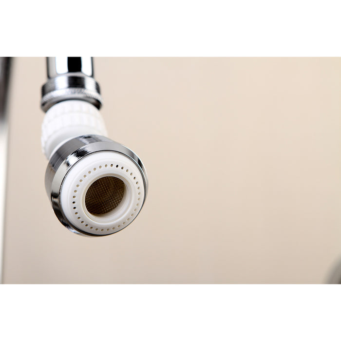 Complement KA221C20 Double Swivel Kitchen Aerator with Brass Ball Joint, Polished Chrome/White