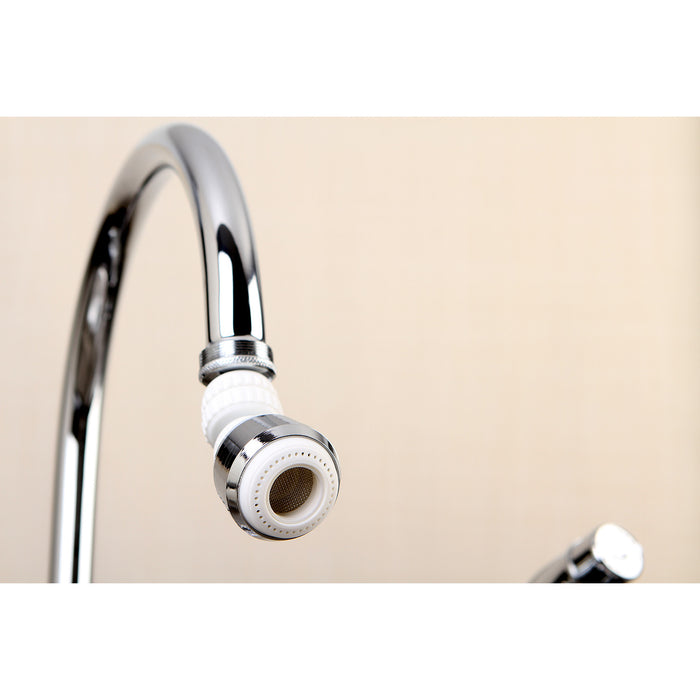 Complement KA221C20 Double Swivel Kitchen Aerator with Brass Ball Joint, Polished Chrome/White