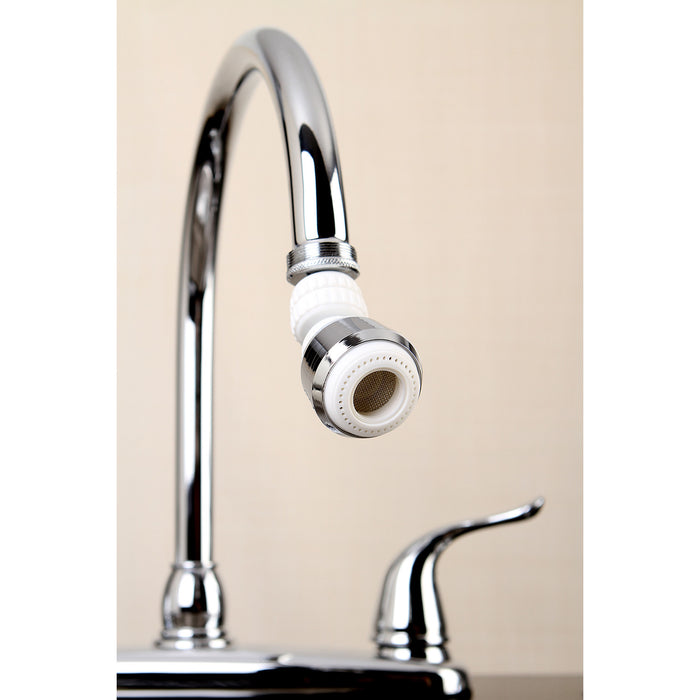 Complement KA221C20 Double Swivel Kitchen Aerator with Brass Ball Joint, Polished Chrome/White