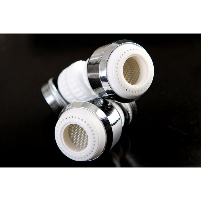 Complement KA221C20 Double Swivel Kitchen Aerator with Brass Ball Joint, Polished Chrome/White