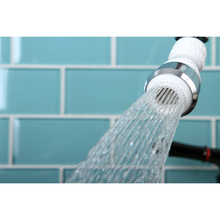 Complement KA221C20 Double Swivel Kitchen Aerator with Brass Ball Joint, Polished Chrome/White