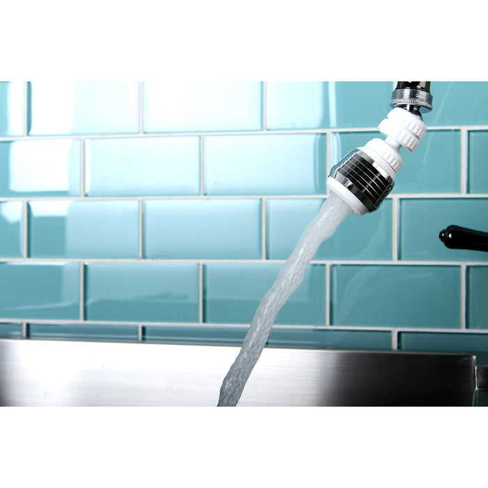 Complement KA221C20 Double Swivel Kitchen Aerator with Brass Ball Joint, Polished Chrome/White