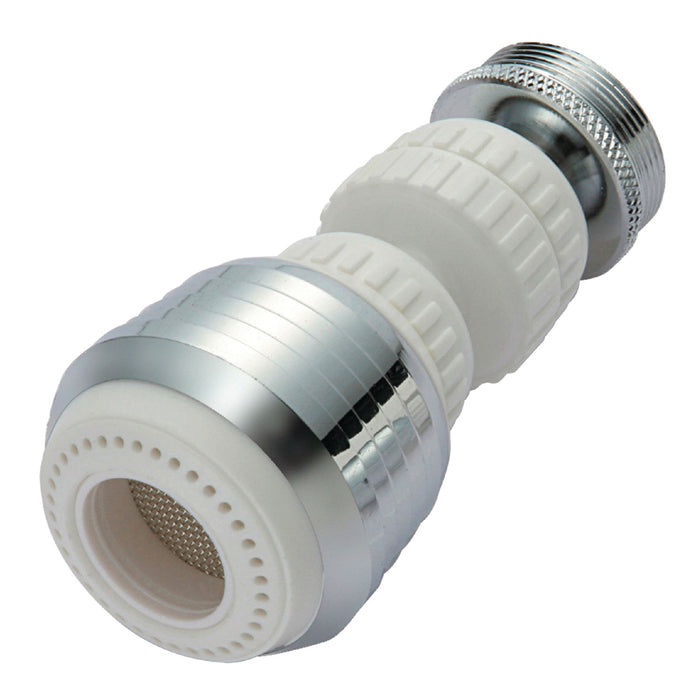 Complement KA221C20 Double Swivel Kitchen Aerator with Brass Ball Joint, Polished Chrome/White