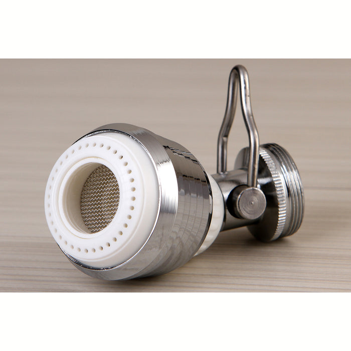 Complement KA282C20 2.0 GPM Swivel Kitchen Aerator With Handley Lever Pause Stop Valve, Polished Chrome/White