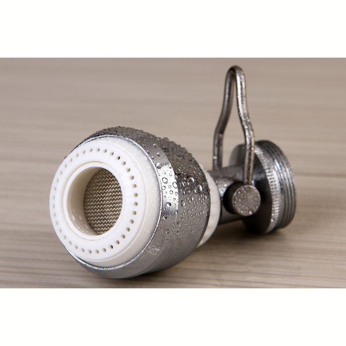 Complement KA282C20 2.0 GPM Swivel Kitchen Aerator With Handley Lever Pause Stop Valve, Polished Chrome/White