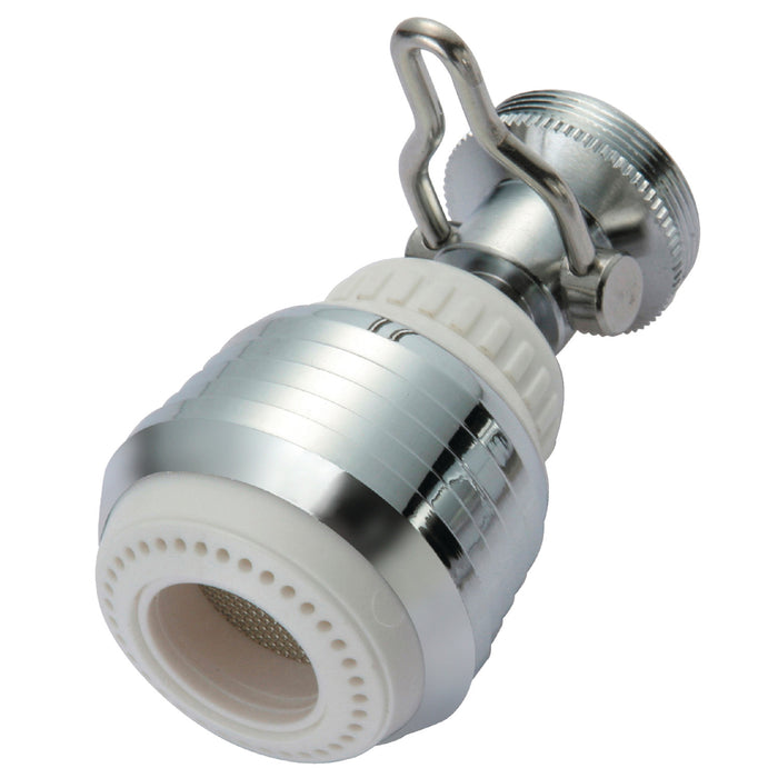 Complement KA282C20 2.0 GPM Swivel Kitchen Aerator With Handley Lever Pause Stop Valve, Polished Chrome/White