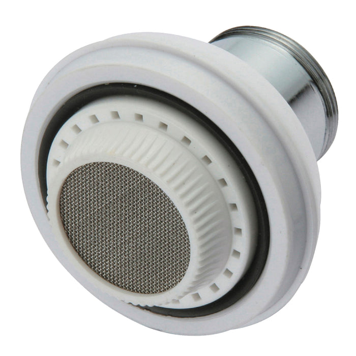 Complement KA321C20 Wide Range Swivel Kitchen Aerator with Brass Ball Joint, Polished Chrome/White