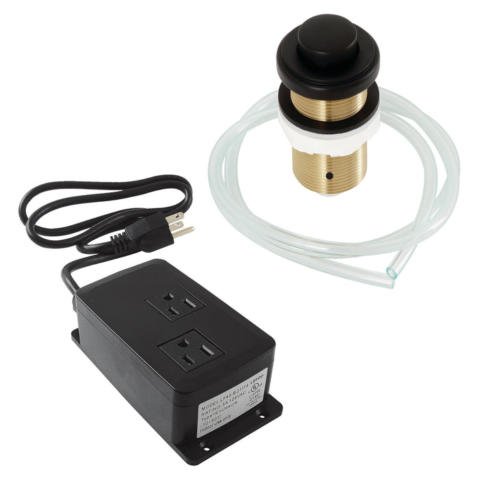 Kingston Trimscape KADK210 Dual Outlet Garbage Disposal Air Switch Kit, Matte Black