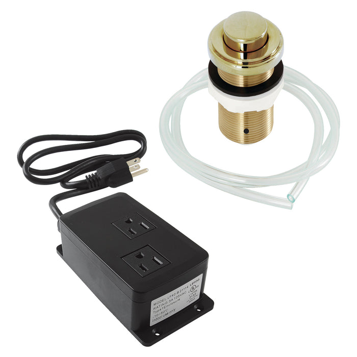 Kingston Trimscape KADK212 Dual Outlet Garbage Disposal Air Switch Kit, Polished Brass
