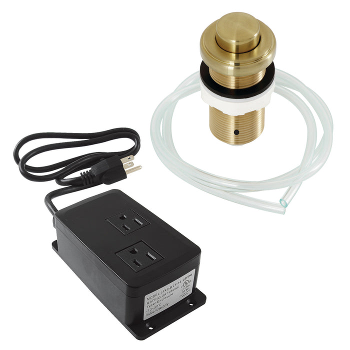Kingston Trimscape KADK217 Dual Outlet Garbage Disposal Air Switch Kit, Brushed Brass