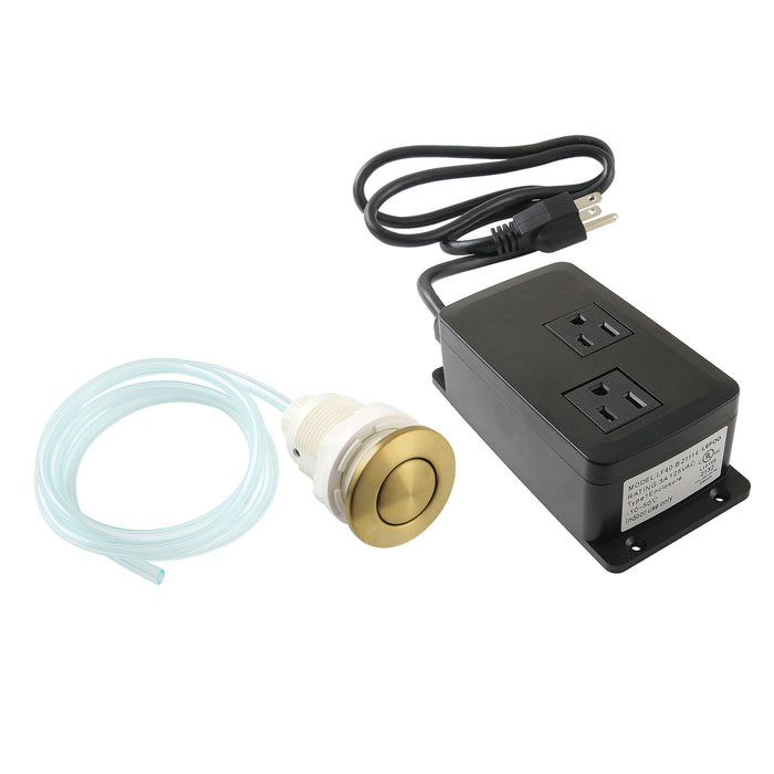 Kingston Trimscape KADK317 Dual Outlet Garbage Disposal Air Switch Kit, Brushed Brass