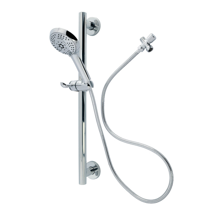 Kingston Tulare KAK1541D - Made To Match Shower System with 24-Inch Slide/Grab Bar and Hand Shower, Polished Chrome