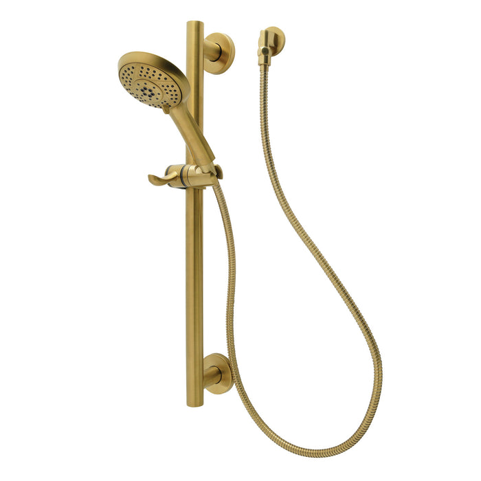 Kingston Tulare KAK1547E - Made To Match Shower System with 24-Inch Slide/Grab Bar and Hand Shower, Brushed Brass