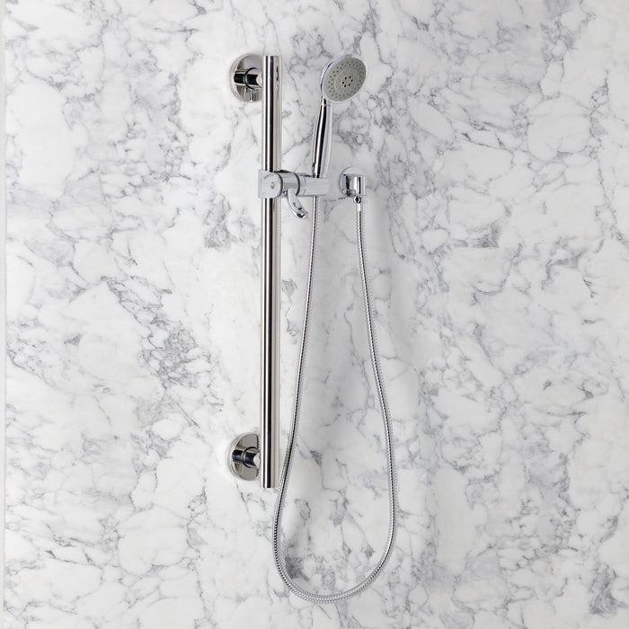 Kingston Tulare KAK2521E - Made To Match Shower System with Slide/Grab Bar and Hand Shower, Polished Chrome