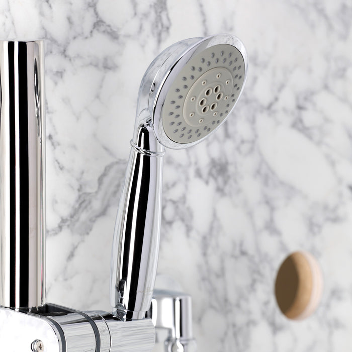 Kingston Tulare KAK2521E - Made To Match Shower System with Slide/Grab Bar and Hand Shower, Polished Chrome