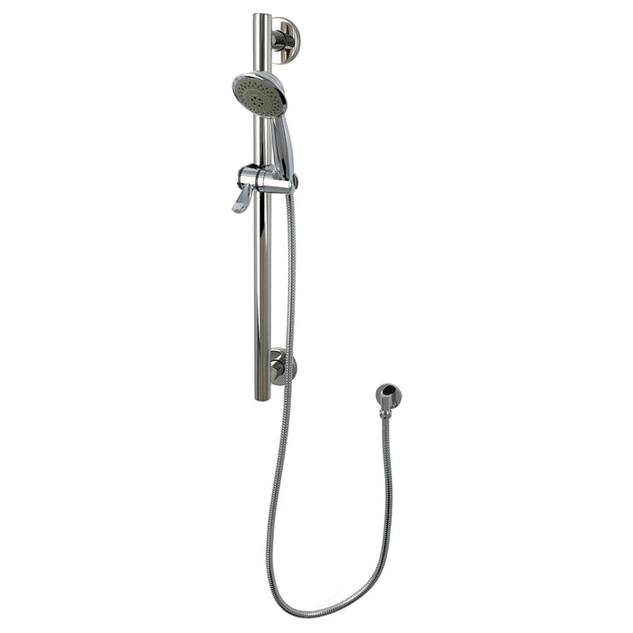 Kingston Tulare KAK2521E - Made To Match Shower System with Slide/Grab Bar and Hand Shower, Polished Chrome