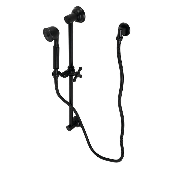 Kingston Heirloom KAK3320W0 - Made To Match Shower System with 24-Inch Slide/Grab Bar and Hand Shower, Matte Black