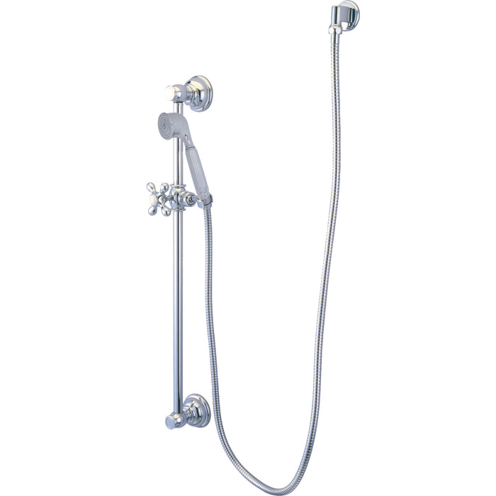 Kingston Heirloom KAK3321W1 - Made To Match Shower System with 24-Inch Slide/Grab Bar and Hand Shower, Polished Chrome