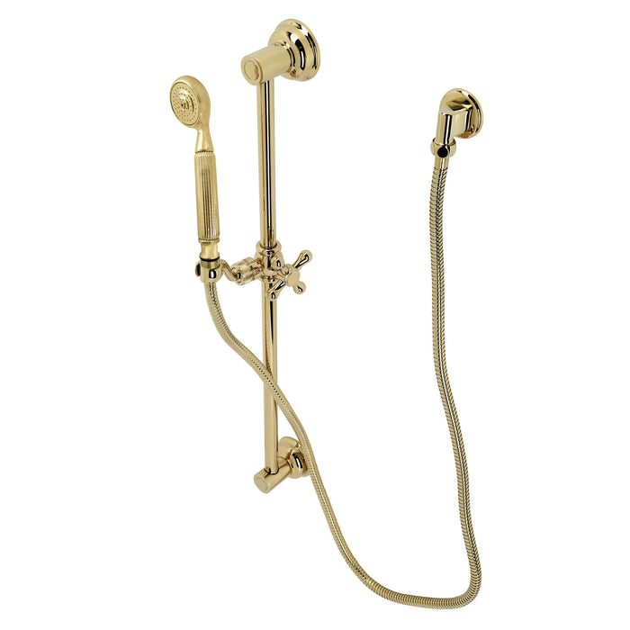 Kingston Heirloom KAK3422W2 - Made To Match Shower System with 24-Inch Slide/Grab Bar and Hand Shower, Polished Brass