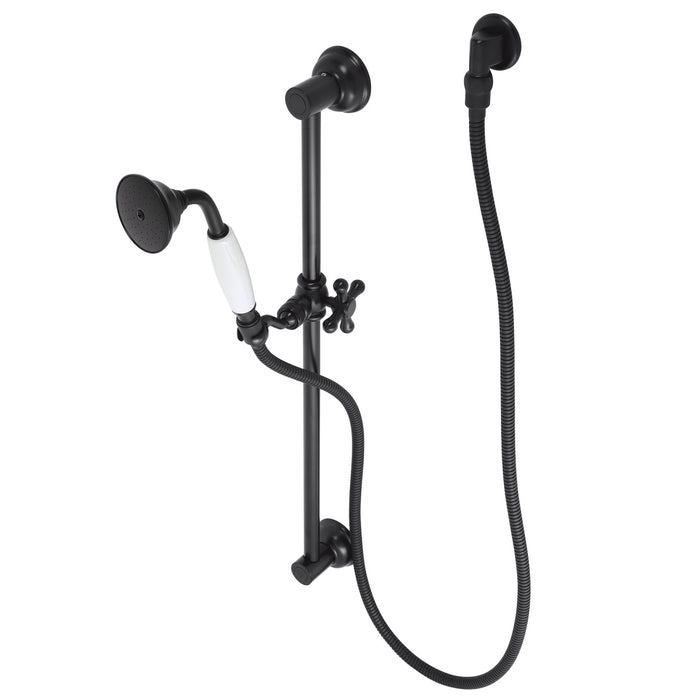 Kingston Heirloom KAK3520W0 - Made To Match Shower System with 24-Inch Slide/Grab Bar and Hand Shower, Matte Black