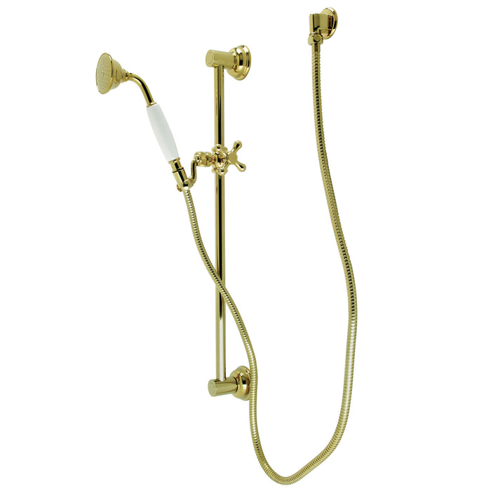 Kingston Heirloom KAK3522W2 - Made To Match Shower System with 24-Inch Slide/Grab Bar and Hand Shower, Polished Brass