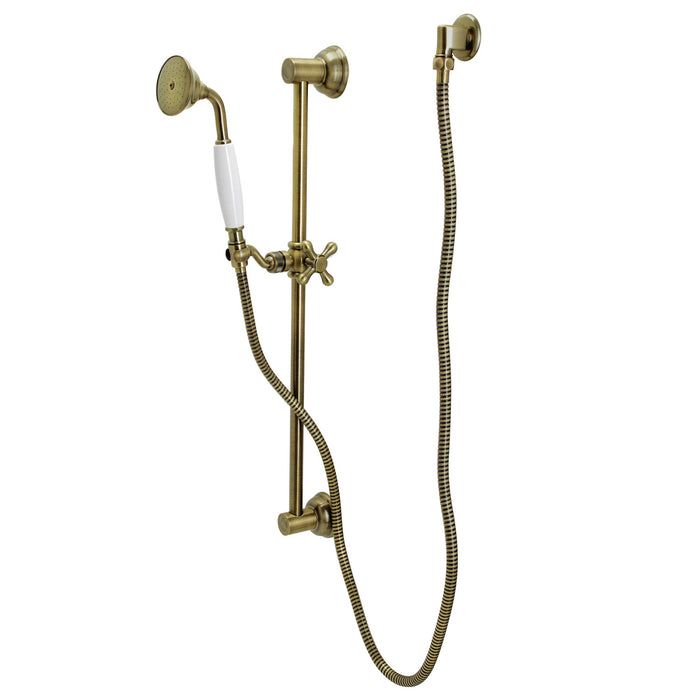 Kingston Heirloom KAK3523W3 - Made To Match Shower System with 24-Inch Slide/Grab Bar and Hand Shower, Antique Brass