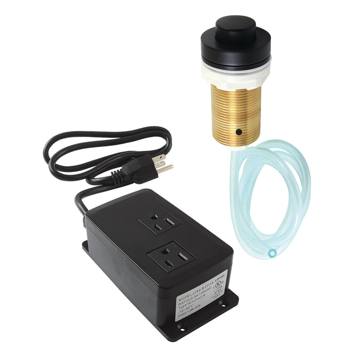 Kingston Trimscape KAMDK210 Dual Outlet Garbage Disposal Air Switch Kit, Matte Black