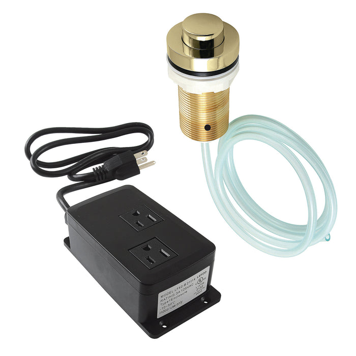 Kingston Trimscape KAMDK212 Dual Outlet Garbage Disposal Air Switch Kit, Polished Brass
