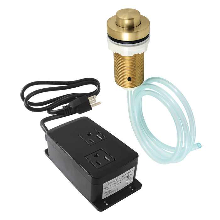 Kingston Trimscape KAMDK217 Dual Outlet Garbage Disposal Air Switch Kit, Brushed Brass