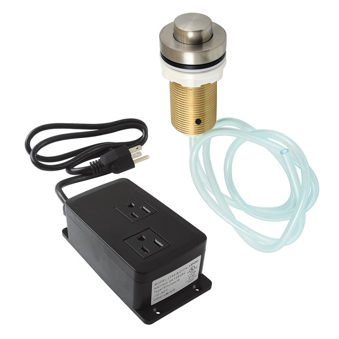 Kingston Trimscape KAMDK218 Dual Outlet Garbage Disposal Air Switch Kit, Brushed Nickel