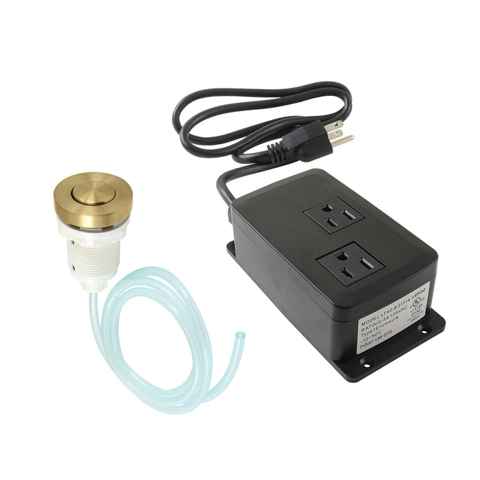 Kingston Trimscape KAMDK317 Dual Outlet Garbage Disposal Air Switch Kit, Brushed Brass