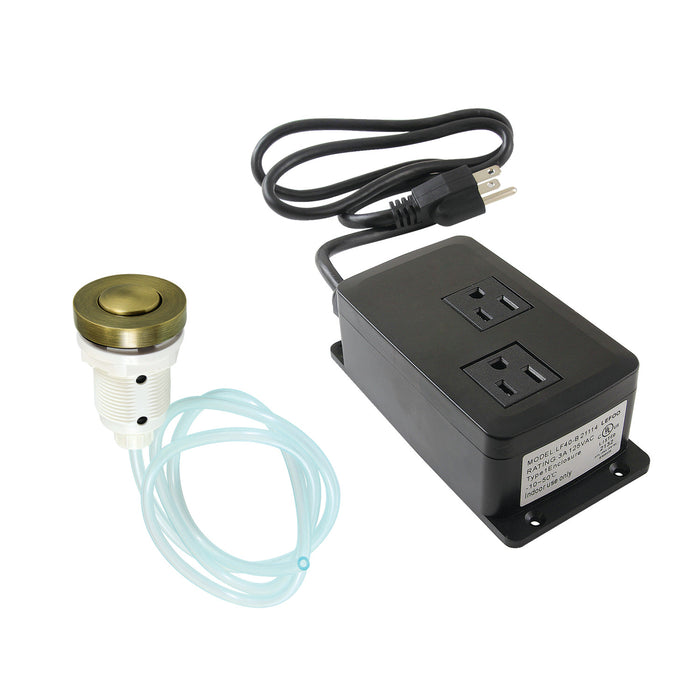 Kingston Trimscape KAMDK31AB Dual Outlet Garbage Disposal Air Switch Kit, Antique Brass