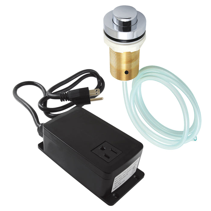 Kingston Trimscape KAMSK211 Single Outlet Garbage Disposal Air Switch Kit, Polished Chrome