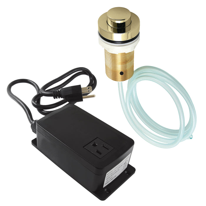 Kingston Trimscape KAMSK212 Single Outlet Garbage Disposal Air Switch Kit, Polished Brass