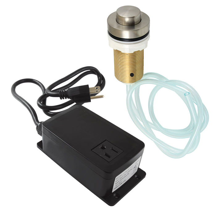 Kingston Trimscape KAMSK218 Single Outlet Garbage Disposal Air Switch Kit, Brushed Nickel