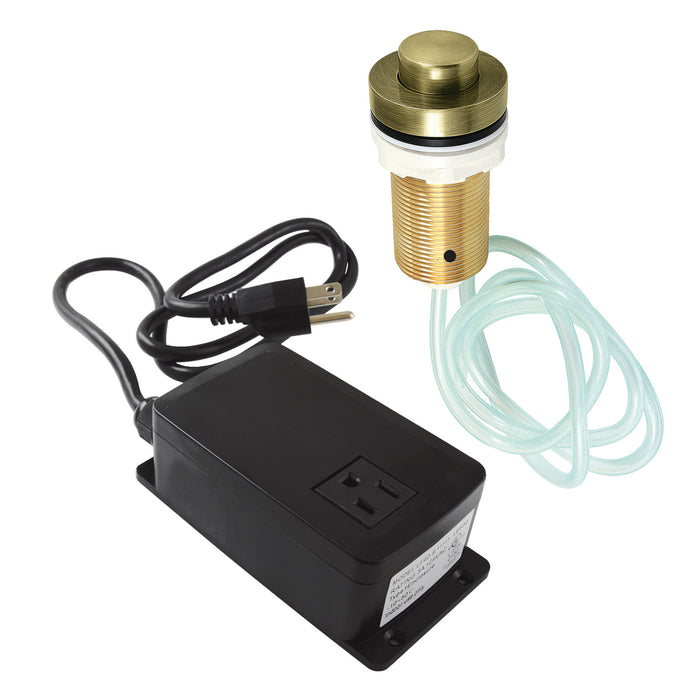 Kingston Trimscape KAMSK21AB Single Outlet Garbage Disposal Air Switch Kit, Antique Brass