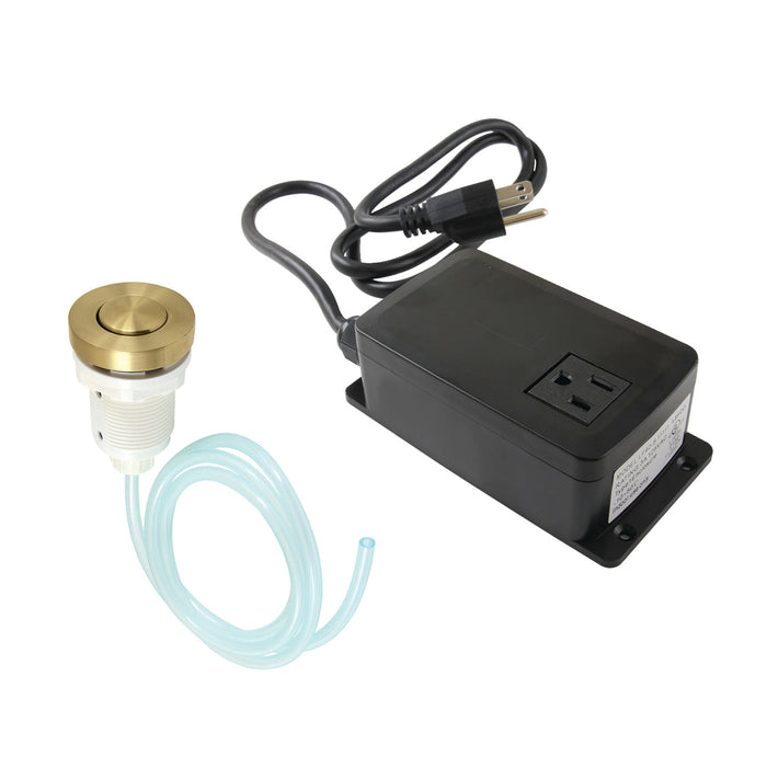 Kingston Trimscape KAMSK317 Single Outlet Garbage Disposal Air Switch Kit, Brushed Brass